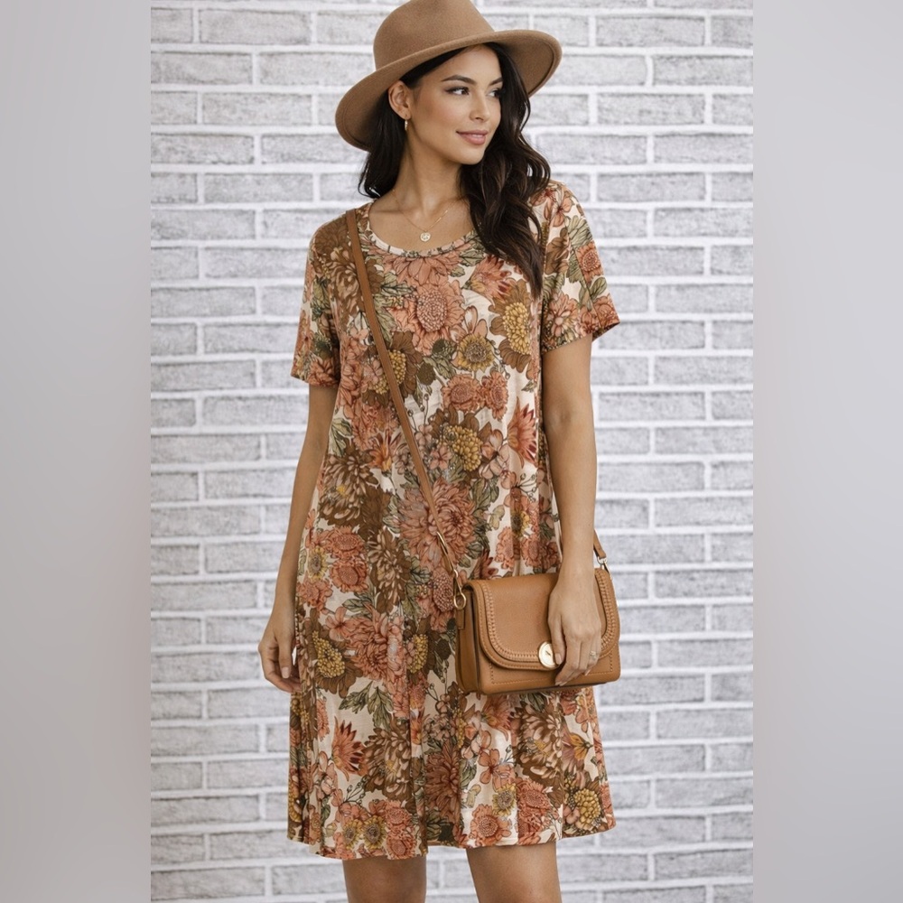LuLaRoe Floral Carly High Low Dress 2XL EUC